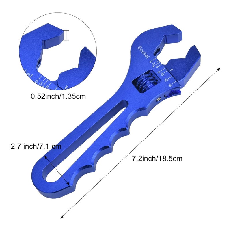 EVIL ENERGY AN Hose Fitting Adjustable Wrench Spanner Lightweight Aluminum 3AN-16AN Blue - Image 4